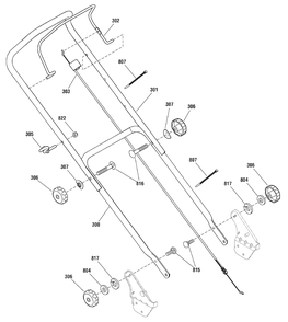 Handle Assembly Diagram and Parts List for 881020-MP450 2010 Briggs and Stratton Lawn Mower